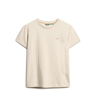 Superdry T-shirt met geborduurd logo Essential beige