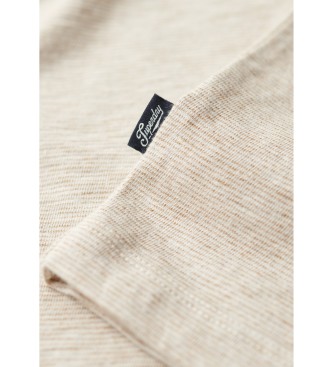 Superdry T-shirt med logobrodyr Essential beige