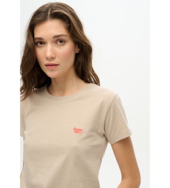 Superdry T-shirt z logo Essential beżowy