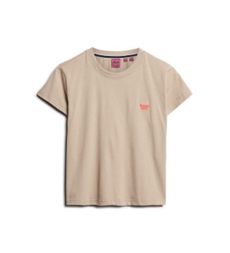 Superdry T-shirt z logo Essential beżowy