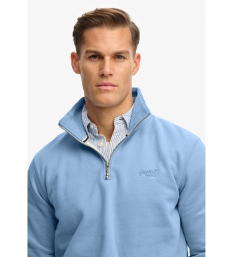 Superdry Essentieel half sweatshirt blauw