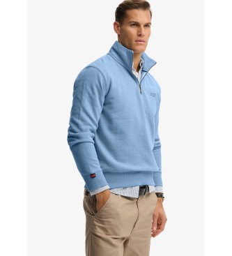 Superdry Essentieel half sweatshirt blauw