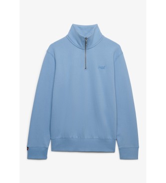 Superdry Essentieel half sweatshirt blauw