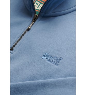 Superdry Essentieel half sweatshirt blauw