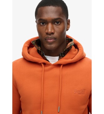 Superdry Sweatshirt med huva och logotyp Essential orange