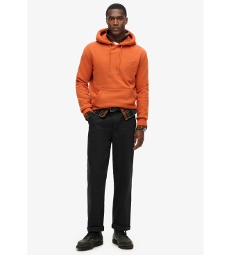 Superdry Sweatshirt med huva och logotyp Essential orange