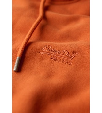 Superdry Sweatshirt med huva och logotyp Essential orange