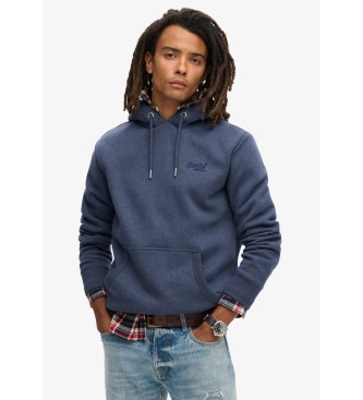 Superdry Sweatshirt med huva och Essential-logotyp i marinbl frg