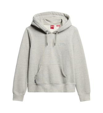 Superdry Felpa con cappuccio grigia con logo Essential