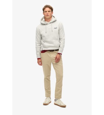 Superdry Sweatshirt med huva och logotyp Essential grey