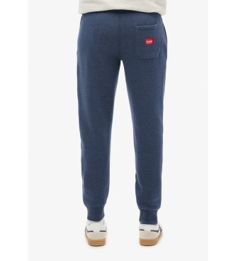 Superdry Joggerbroek met logo Essential blauw