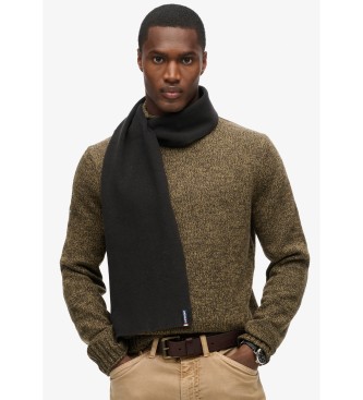 Superdry Cachecol com logtipo essencial preto