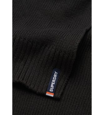 Superdry Cachecol com logtipo essencial preto