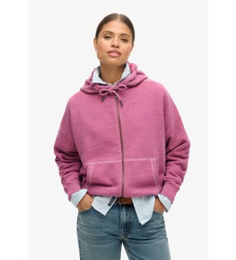 Superdry Essential Logo Overdyed Zh Sweatshirt różowy