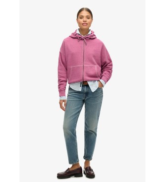 Superdry Essential Logo Overdyed Zh Sweatshirt różowy