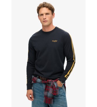 Superdry Essential Logotip Retro St Ls majica mornarsko modra