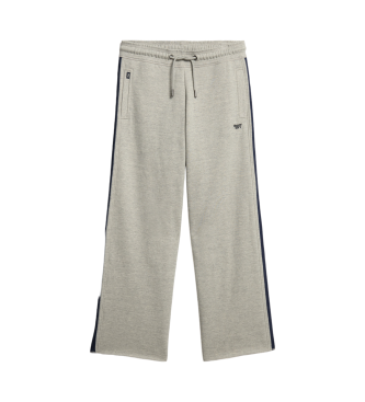 Superdry Calas jogger direitas com logtipo Cinzento essencial