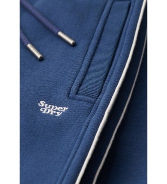 Superdry Ravne jogger hlače z logotipom Essential navy