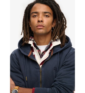 Superdry Camisola de malha lavada azul-marinho essencial