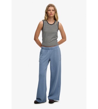 Superdry Pantalón Jogger Essential Logo Wide Leg azul