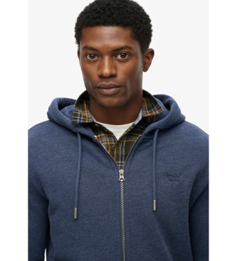Superdry Felpa con zip Essential blu navy