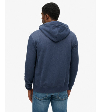 Superdry Felpa con zip Essential blu navy