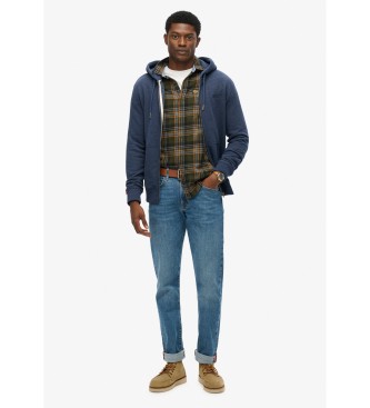 Superdry Felpa con zip Essential blu navy