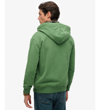 Superdry Casaco com capuz com fecho de correr com logtipo essencial HB verde
