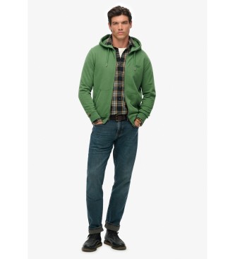 Superdry Casaco com capuz com fecho de correr com logtipo essencial HB verde