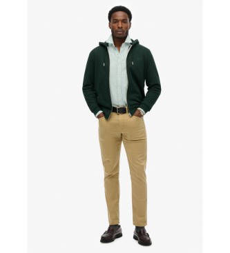 Superdry Sudadera con capucha y cremallera Essential Logo verde