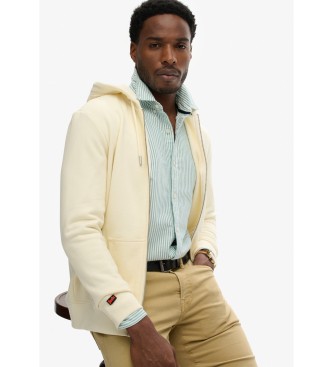 Superdry Off-white Essential Logo zip-up hoodie