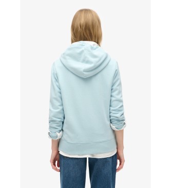 Superdry Hoodie mit Reiverschlusskapuze und Logo Essential  blau