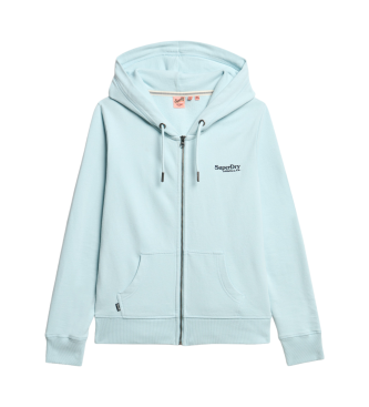 Superdry Hoodie mit Reiverschlusskapuze und Logo Essential  blau