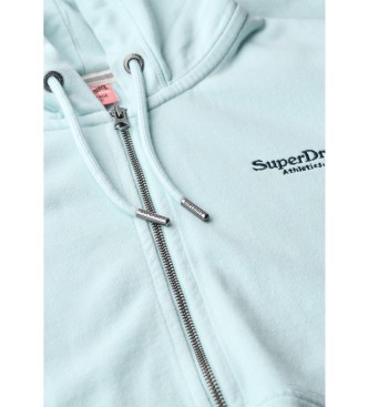 Superdry Hoodie med dragkedja och logotyp Essential  bl