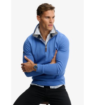 Superdry Moletom Essential Pique Half Zip azul