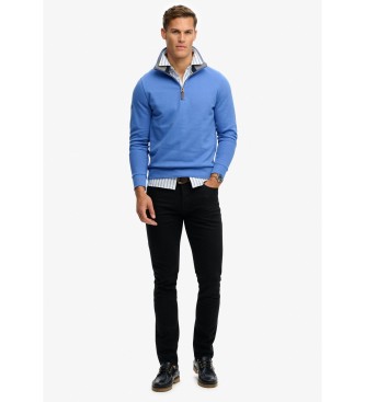 Superdry Moletom Essential Pique Half Zip azul