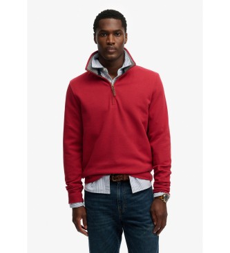 Superdry Sudadera Essential Pique Half Zip rojo