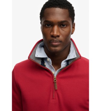 Superdry Sudadera Essential Pique Half Zip rojo