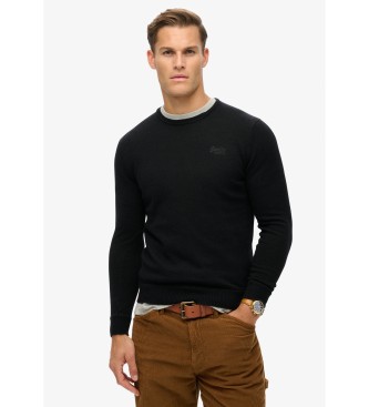 Superdry Essentile slim fit trui zwart