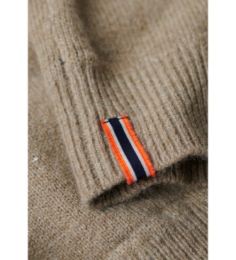 Superdry Pull slim beige Essential