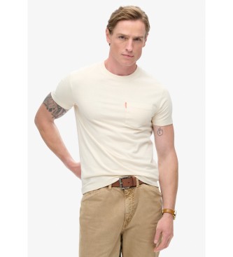 Superdry Camiseta Essential Washed Pocket blanco