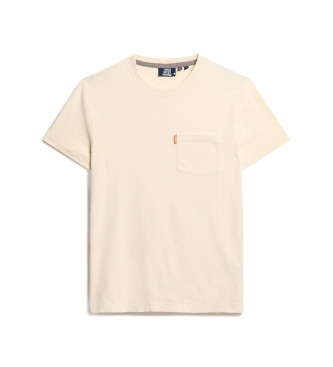 Superdry Camiseta Essential Washed Pocket blanco