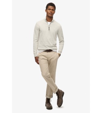 Superdry Camisola com meio fecho Essentials cinzenta