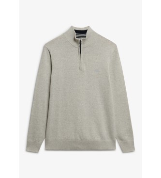 Superdry Camisola com meio fecho Essentials cinzenta
