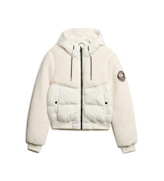 Superdry Hibridna jakna Everest izstopajoče bele barve
