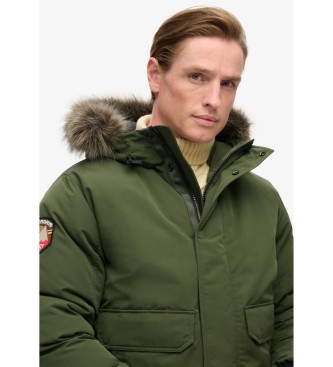 Superdry Bomber Everest in pelliccia sintetica verde