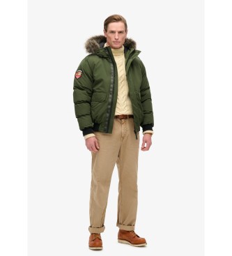 Superdry Bomber Everest in pelliccia sintetica verde