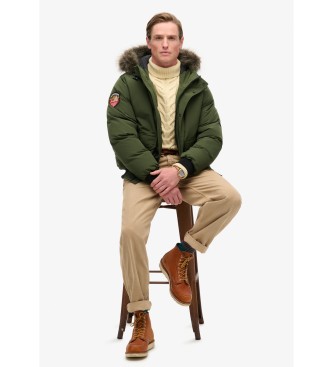 Superdry Bomber Everest in pelliccia sintetica verde