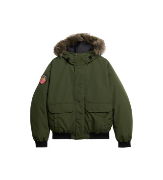 Superdry Bomber Everest in pelliccia sintetica verde