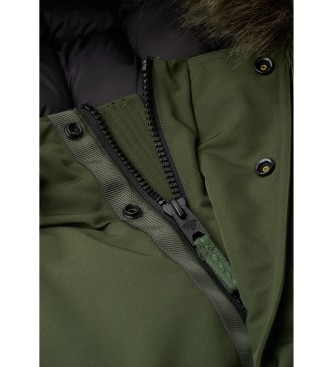 Superdry Bomber Everest in pelliccia sintetica verde